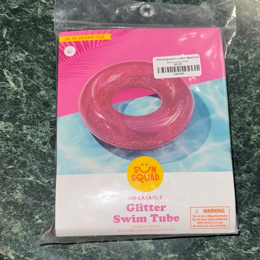 Sun Squad Pink Glitter Swim Tube